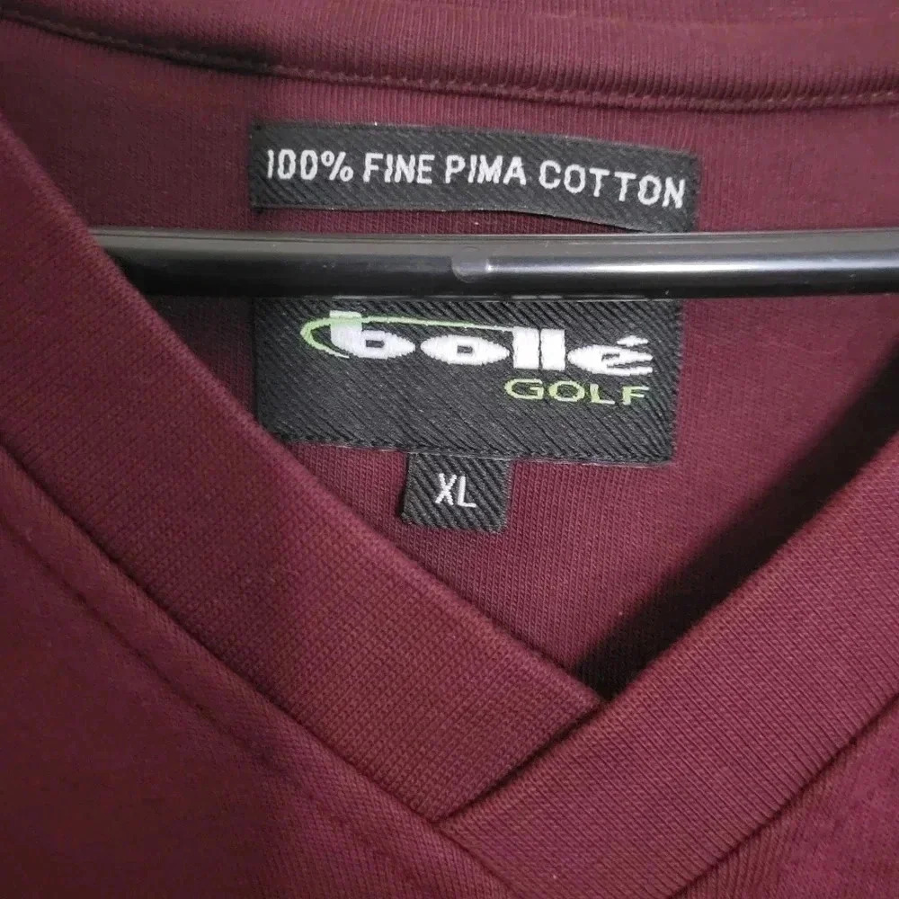 Bolle Mens 100% Fine Pima Cotton Burgundy Golf Vest Size XL - Picture 3 of 3